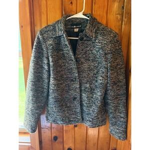 Sag Harbor Womens Blazer Jacket‎ Multicolor Tweed Career Office Size 12